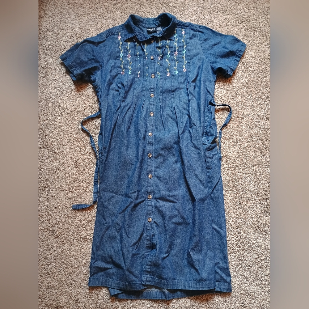 Denim Embroidered Vintage Jean Dress